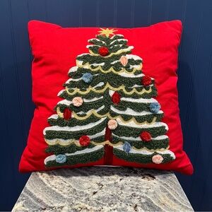 Threshold Red Holiday Tree Pillow